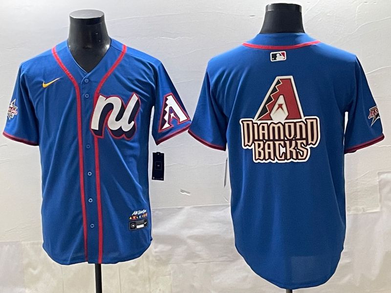 Men 2025 Arizona Diamondback Blank Blue All star Blank Blue Nike MLB Jersey style 3->->
